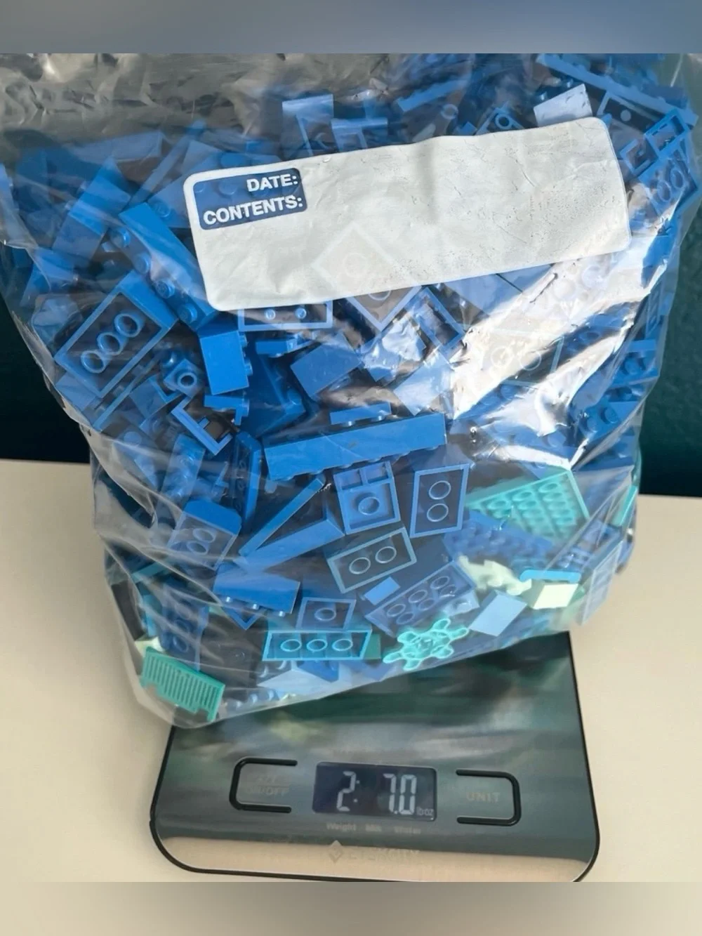 Lego 2.7lbs Blue Loose Pieces Bricks Plates